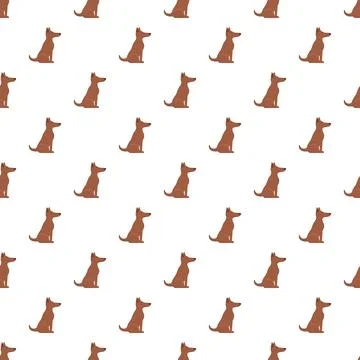 Brown dog sitting seamless pattern illustration Stock Illustration