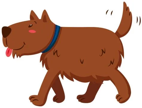 Brown dog wagging its tail Ilustração Stock