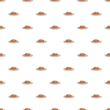 Brown dome hats repeating pattern on white background Stock Illustration