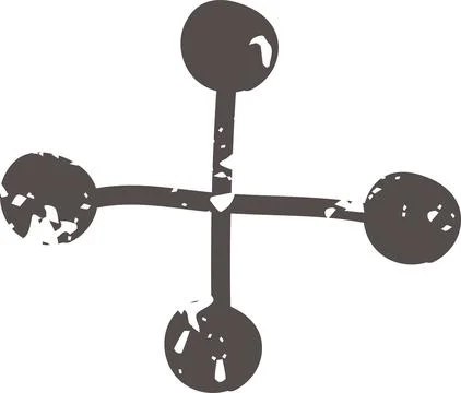 Brown doodle cross neuro button icon elements. Ai interface illustration Stock Illustration