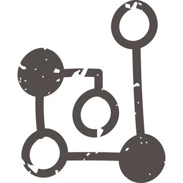 Brown doodle neuro button icon elements. Ai interface illustration Illustrazione stock