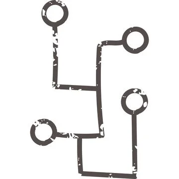 Brown doodle neuro element button icon elements. Ai interface illustration 스톡 일러스트