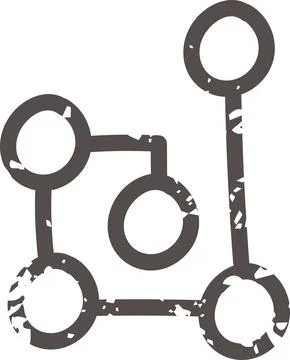 Brown doodle neuron button icon elements. Ai interface illustration Stock Illustration