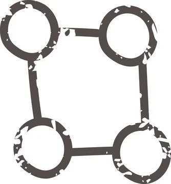 Brown doodle square neuro button icon elements. Ai interface illustration 库存插图