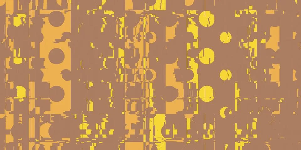 Brown Dots Distortion Screen Texture. Colorful Noise Background. Glitch Art B Stock Illustration