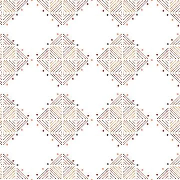 Brown dots, lines and squares on a white background. Illustrazione stock