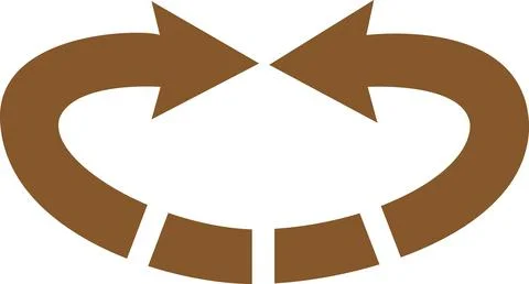 Brown double circular loop arrow process icon Illustrazione stock