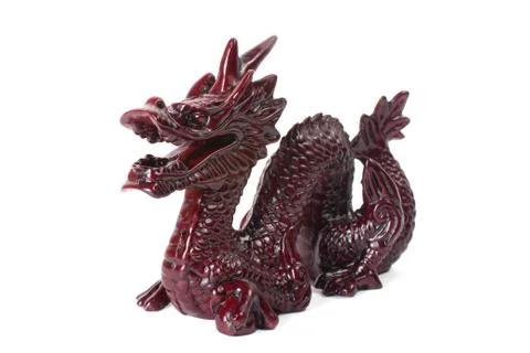 Brown dragon on white background. Stock Photos