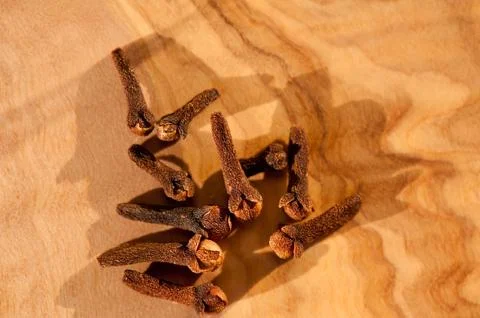 Brown dried cloves aromatic Stock Photos