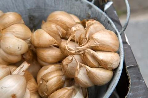Brown Dried Garlic Stock Photos