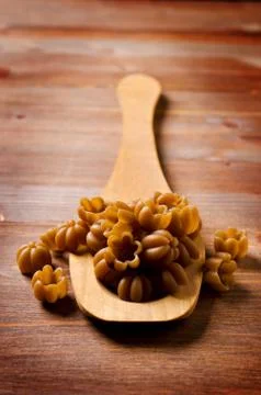 Brown dry pasta Stock Photos