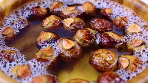 Brown dry soap nuts (Soapberries, Sapindus Mukorossi, Reetha) 스톡 동영상 234780563