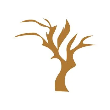 Brown Dry Tree Silhouette Vector Stock-Illustration