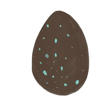 Brown Easter Egg with Blue Speckles Stock Illustration