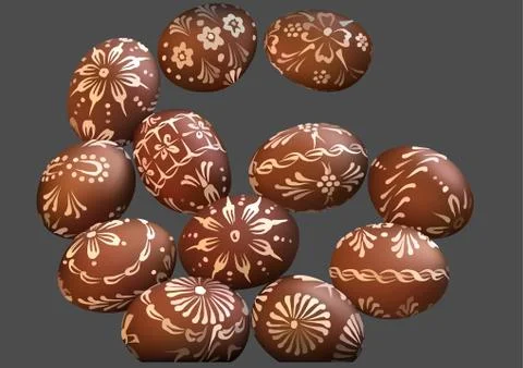 Brown Easter Egg Collection Stock Illustration