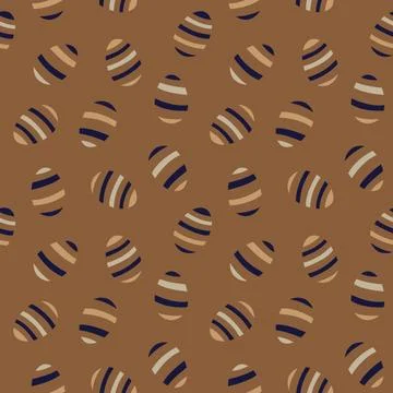 Brown Easter Egg Seamless Pattern Background Stock Illustration