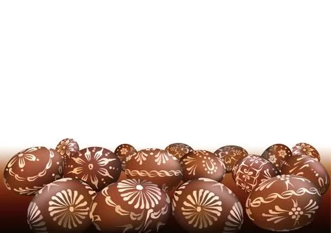 Brown Easter Eggs Background Stock Illustration