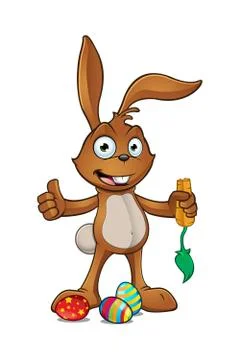 Brown Easter Rabbit Character Illustrazione stock