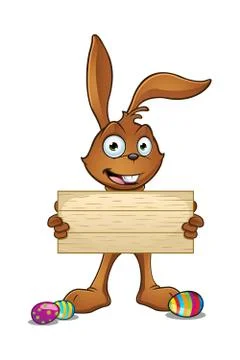 Brown Easter Rabbit Character Illustrazione stock