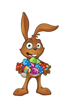Brown Easter Rabbit Character Stock Illustration