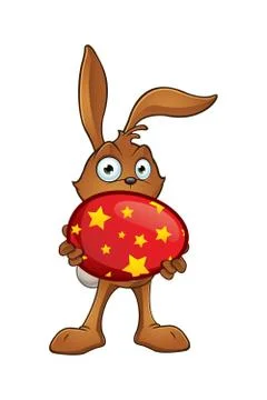 Brown Easter Rabbit Character Stock Illustration