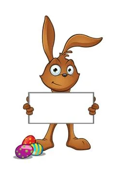 Brown Easter Rabbit Character Stock Illustration