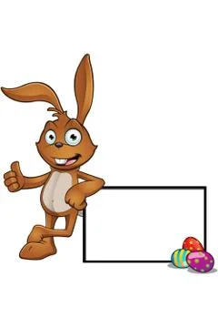 Brown Easter Rabbit Character Illustrazione stock
