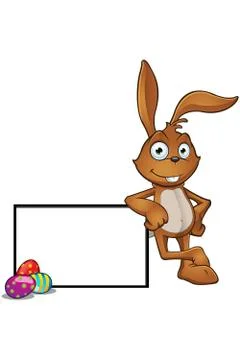 Brown Easter Rabbit Character Stock Illustration