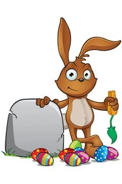 Brown Easter Rabbit Character Stock Illustration