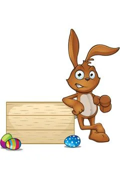 Brown Easter Rabbit Character Stock Illustration