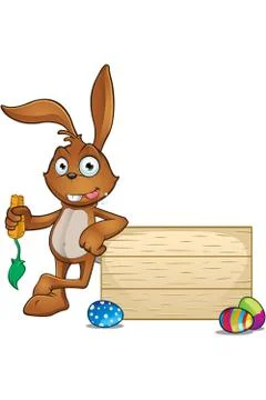 Brown Easter Rabbit Character Stock Illustration
