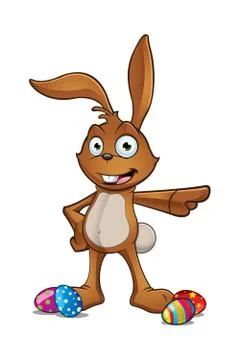 Brown Easter Rabbit Character Stock Illustration