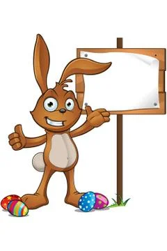 Brown Easter Rabbit Character Stock Illustration