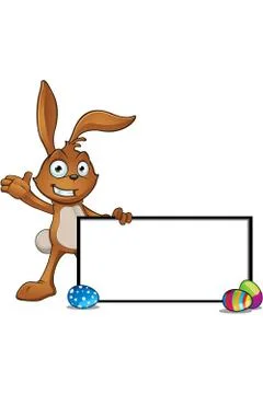 Brown Easter Rabbit Character Stock Illustration