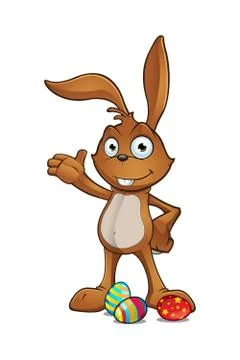Brown Easter Rabbit Character Stock Illustration