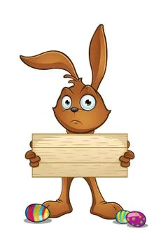 Brown Easter Rabbit Character Stock Illustration