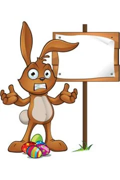 Brown Easter Rabbit Character Illustrazione stock