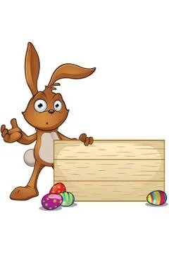 Brown Easter Rabbit Character Stock Illustration