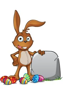 Brown Easter Rabbit Character Illustrazione stock