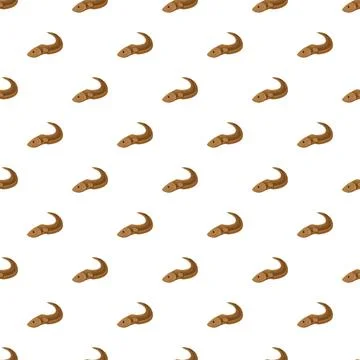 Brown eel fish pattern creating seamless background Stock Illustration