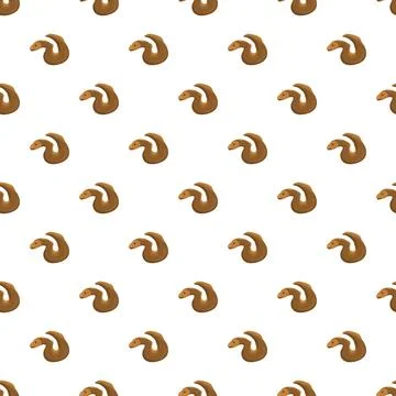 Brown eel marine animal repeating seamless pattern Stock Illustration