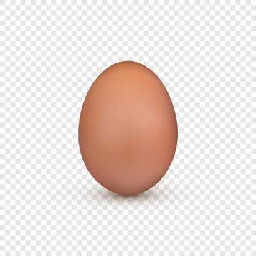 Brown egg. Chicken egg Easter symbol. Vector illustration isolated on transpa Stock Illustration