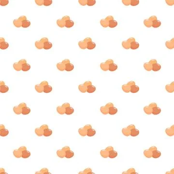 Brown egg seamless pattern for breakfast food design 스톡 일러스트