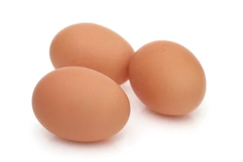 Brown egg on a white background Stock Photos