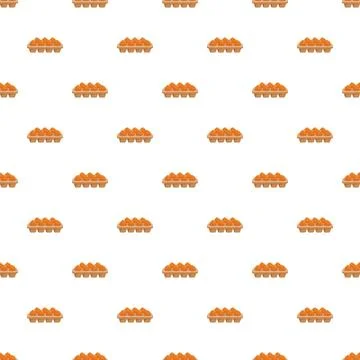 Brown eggs in carton pattern on white background 스톡 일러스트