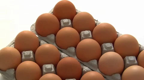 Brown eggs in egg boxes Stock Footage 8570430
