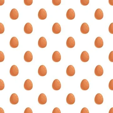 Brown eggs forming seamless pattern on white background Stock Illustration