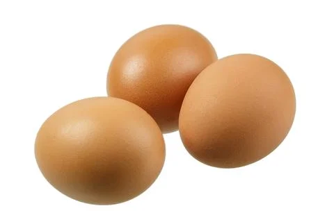 Brown Eggs isolated on a white background with copy space Stock Photos