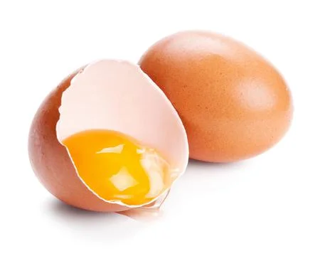 Brown eggs isolated on white Stock Photos