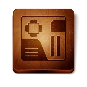 Brown Electronic computer components motherboard digital chip integrated science Stock Illustration